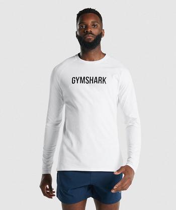 Gymshark Apollo Muške Dugi Rukav Bijele | HR 2605ZUT